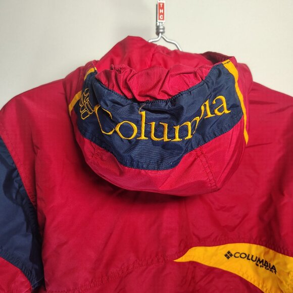 VINTAGE Columbia Sport Jacket Women's Medium Red Full Zip Hooded Ski Baggy - Picture 8 of 16